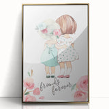 Personalized Kids Art – Friends Forever Girls Illustration Print
