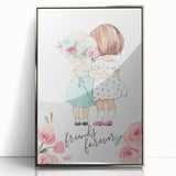 Personalized Kids Art – Friends Forever Girls Illustration Print