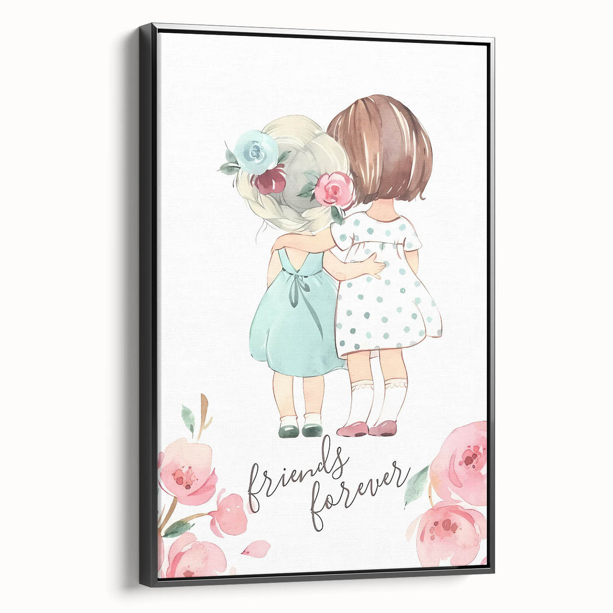 Personalized Kids Art – Friends Forever Girls Illustration Print