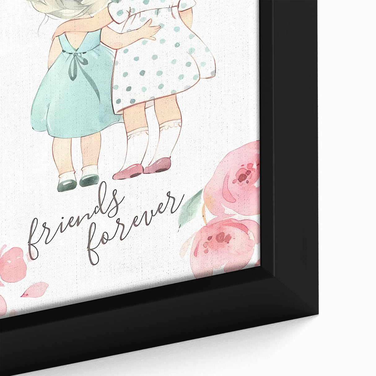 Personalized Kids Art – Friends Forever Girls Illustration Print