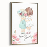 Personalized Kids Art – Friends Forever Girls Illustration Print