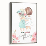 Personalized Kids Art – Friends Forever Girls Illustration Print