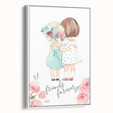 Personalized Kids Art – Friends Forever Girls Illustration Print