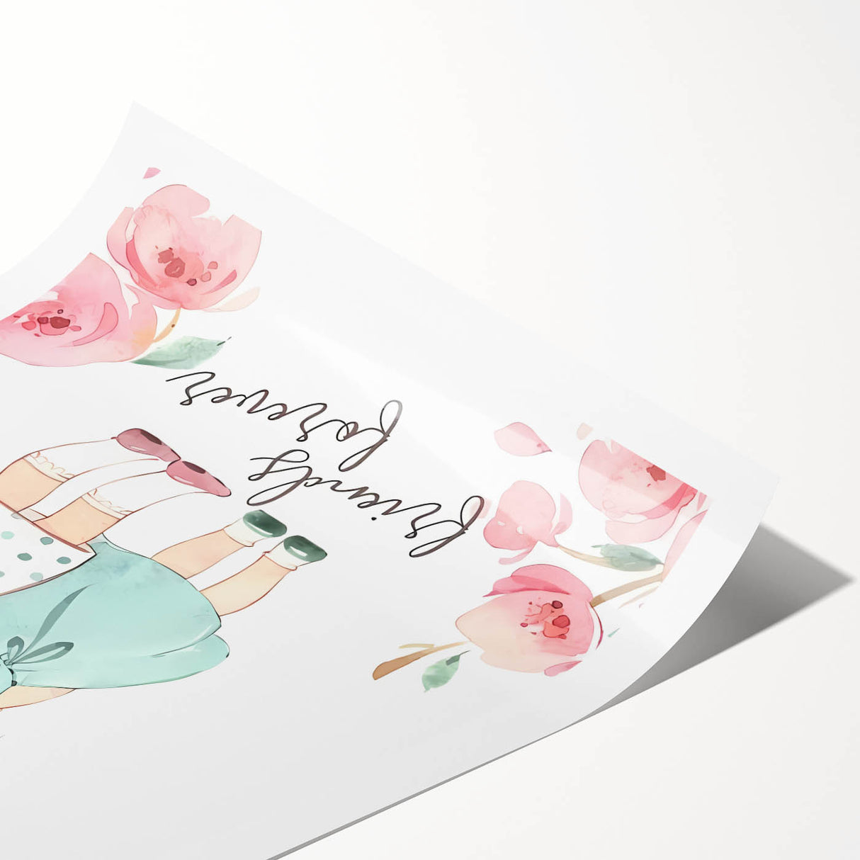 Personalized Kids Art – Friends Forever Girls Illustration Print
