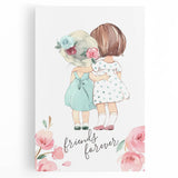 Personalized Kids Art – Friends Forever Girls Illustration Print