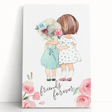 Personalized Kids Art – Friends Forever Girls Illustration Print