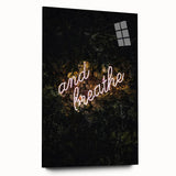 Large abstract wall art on acrylic glass featuring swirling autumnal hues, ideal for bedroom or dining room decor.