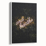 Vintage poster art depicting an autumn woodland scene in vibrant red and orange tones on a large framed canvas.