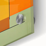 Modern Dining Room Art – Geometric Orange & Green Wall Print