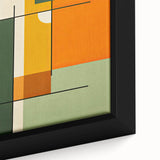 Modern Dining Room Art – Geometric Orange & Green Wall Print
