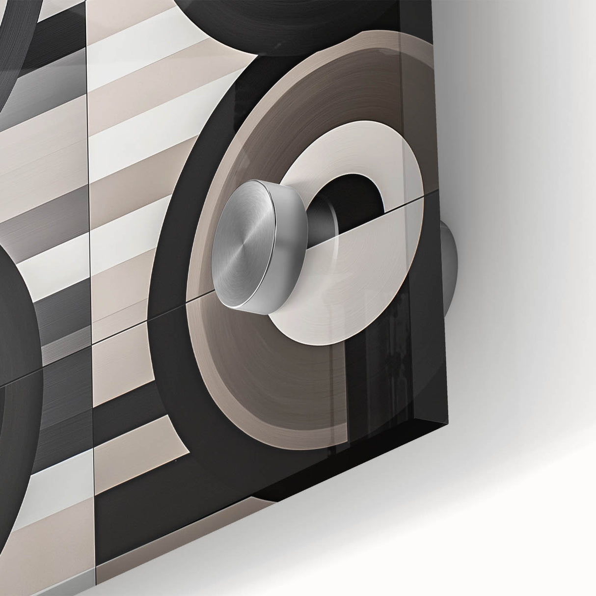 Modern Monochrome Living Room Wall Art - Abstract Canvas Print