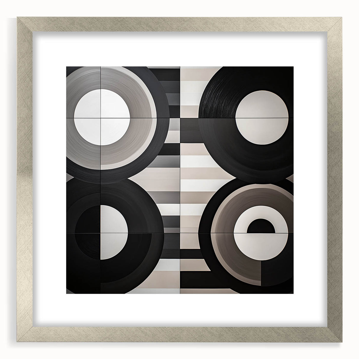Modern Monochrome Living Room Wall Art - Abstract Canvas Print