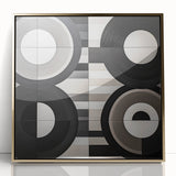 Modern Monochrome Living Room Wall Art - Abstract Canvas Print