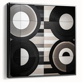 Modern Monochrome Living Room Wall Art - Abstract Canvas Print