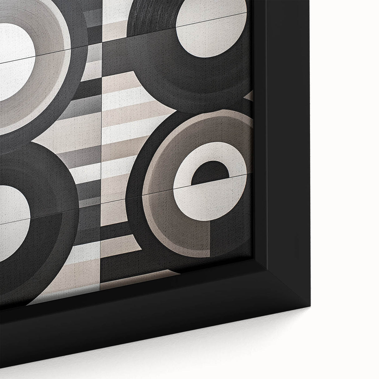 Modern Monochrome Living Room Wall Art - Abstract Canvas Print