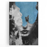 Abstract figurative canvas artwork with vibrant colors, showcasing dynamic shapes and textures, ideal for modern home decor or art enthusiasts.