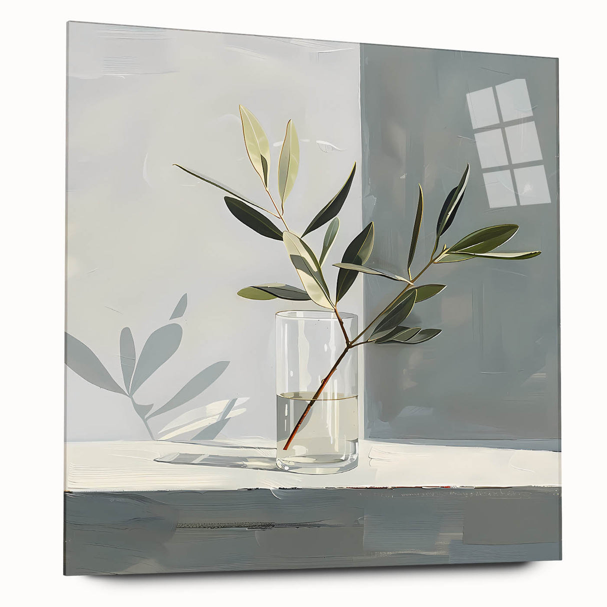 Abstract floral wall art design displayed in a sleek acrylic frame, showcasing vibrant colors and intricate details, ideal for modern home decor.