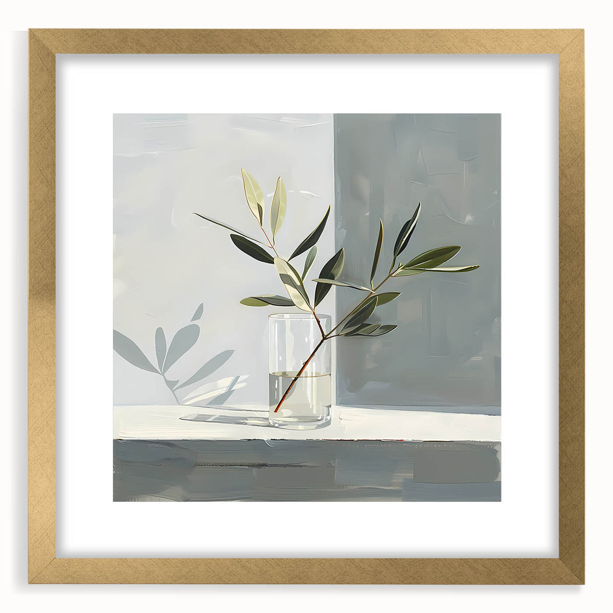 Abstract floral wall art framed with a gold mat, showcasing vibrant colors and intricate designs, perfect for adding elegance to any room decor.