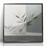 Framed abstract floral wall art with vibrant colors, featuring a black acrylic frame. This modern design adds a stylish touch to home decor. Perfect for living spaces or offices.