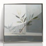 Framed acrylic wall art featuring an abstract floral design with vibrant colors and silver accents, ideal for modern home decor, enhancing elegance and style.