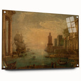 Baroque Harbor Scene Wall Art - Classic Historical Art Print