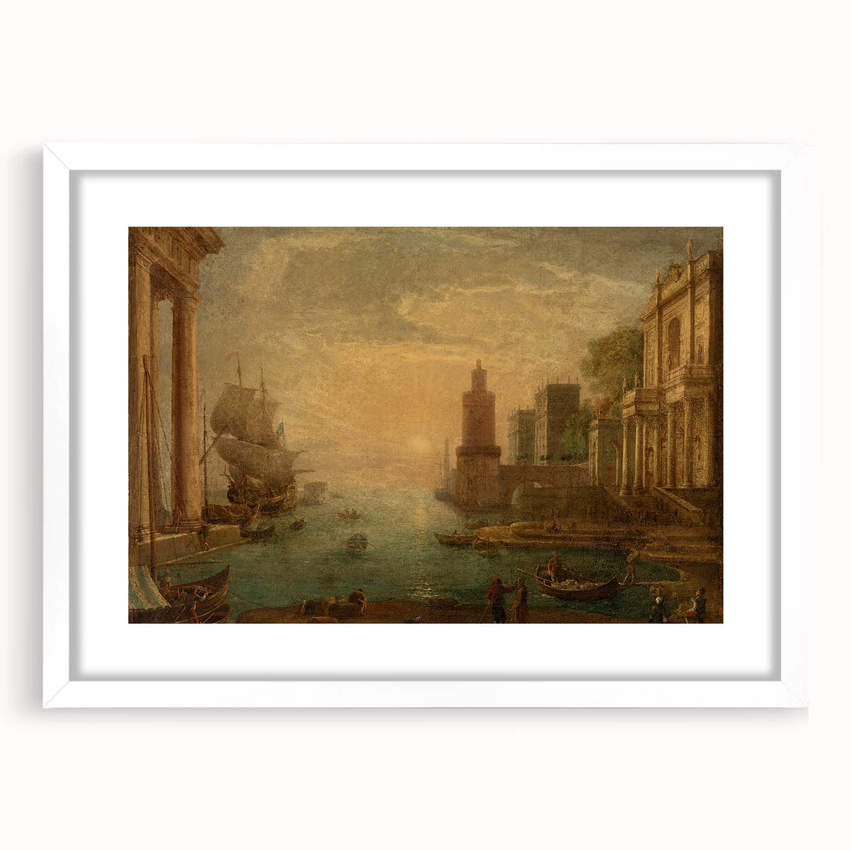 Baroque Harbor Scene Wall Art - Classic Historical Art Print