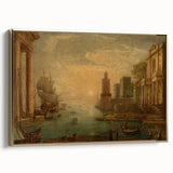 Baroque Harbor Scene Wall Art - Classic Historical Art Print