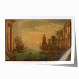 Baroque Harbor Scene Wall Art - Classic Historical Art Print