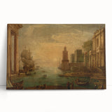 Baroque Harbor Scene Wall Art - Classic Historical Art Print
