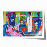 Expressionism Wall Art - Vibrant Bohemian Interior Scene Painting