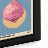 Extra large black wall art on canvas featuring a close-up of colorful, textured fruits, ideal for living room decor.