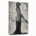 Monochrome Pointillism Art - Woman with Parasol - Seurat’s Graceful Print