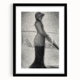 Monochrome Pointillism Art - Woman with Parasol - Seurat’s Graceful Print