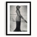 Monochrome Pointillism Art - Woman with Parasol - Seurat’s Graceful Print