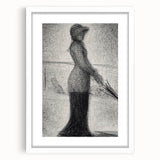 Monochrome Pointillism Art - Woman with Parasol - Seurat’s Graceful Print