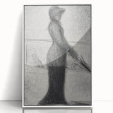 Monochrome Pointillism Art - Woman with Parasol - Seurat’s Graceful Print