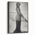 Monochrome Pointillism Art - Woman with Parasol - Seurat’s Graceful Print
