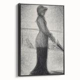 Monochrome Pointillism Art - Woman with Parasol - Seurat’s Graceful Print