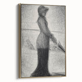 Monochrome Pointillism Art - Woman with Parasol - Seurat’s Graceful Print