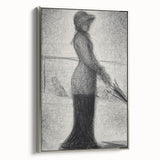 Monochrome Pointillism Art - Woman with Parasol - Seurat’s Graceful Print
