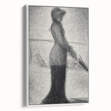 Monochrome Pointillism Art - Woman with Parasol - Seurat’s Graceful Print
