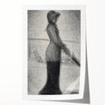 Monochrome Pointillism Art - Woman with Parasol - Seurat’s Graceful Print