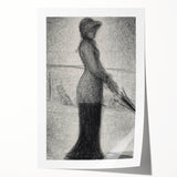 Monochrome Pointillism Art - Woman with Parasol - Seurat’s Graceful Print