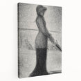 Monochrome Pointillism Art - Woman with Parasol - Seurat’s Graceful Print