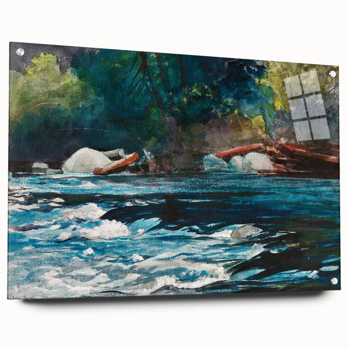 Realism Art Prints - The Rapids, Hudson River by Winslow Homer Nature Art