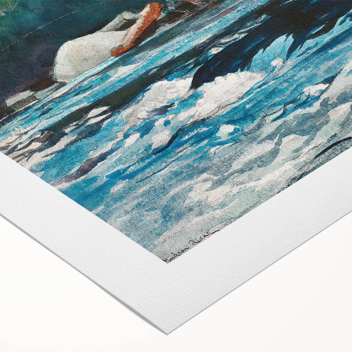 Realism Art Prints - The Rapids, Hudson River by Winslow Homer Nature Art