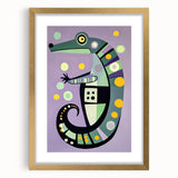 Children’s Wall Decor – Playful Geometric Seahorse Illustration