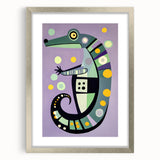 Children’s Wall Decor – Playful Geometric Seahorse Illustration