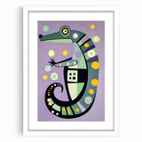 Children’s Wall Decor – Playful Geometric Seahorse Illustration