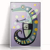 Children’s Wall Decor – Playful Geometric Seahorse Illustration